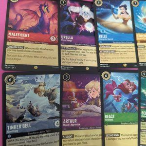 Lorcana Mixed-Lot with 12 Cards, 9 Legendary, 3 Super Rares. All 12 included! LP